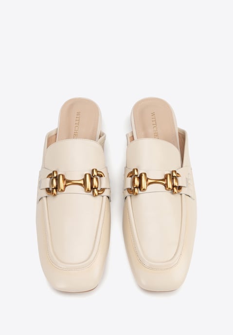 Wittchen Dames Leren Loafers met Open Hak, Beige, Natuurlijk Leer - Image 3