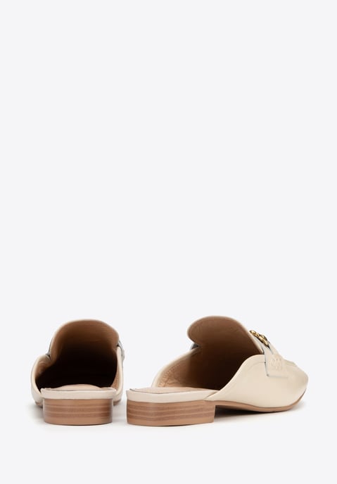 Wittchen Dames Leren Loafers met Open Hak, Beige, Natuurlijk Leer - Image 4