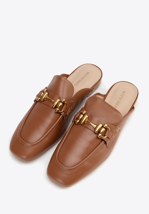 Wittchen Dames Leren Loafers met Open Hak Bruin Echt Leer - Image 2
