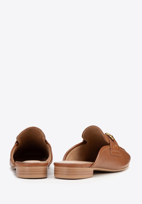 Wittchen Dames Leren Loafers met Open Hak Bruin Echt Leer - Image 4