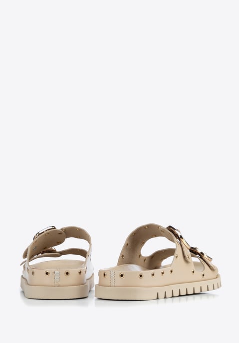 Wittchen Dames leren muiltjes met metalen details beige en goud beige en goud - Image 5