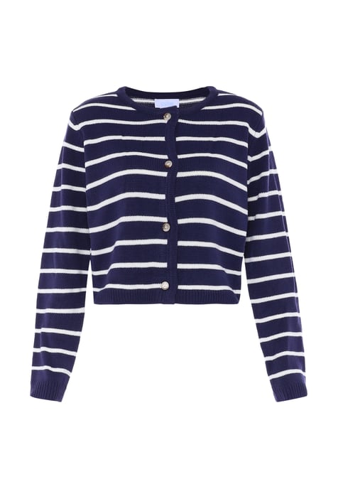 usha Vest Dames MARINE WITTE STREPEN - Image 1