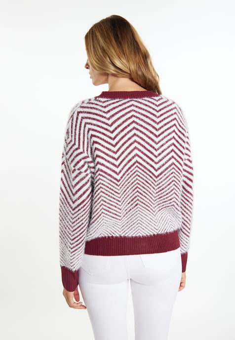 usha Vest Dames Donker kersenrood wit - Image 4