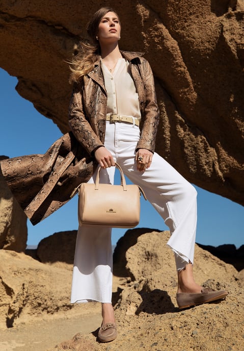 Wittchen Dames Animal Print Leren Jas Beige Natuurlijk Leer - Image 2