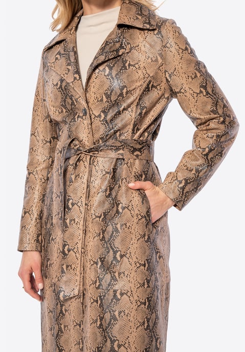 Wittchen Dames Animal Print Leren Jas Beige Natuurlijk Leer - Image 5