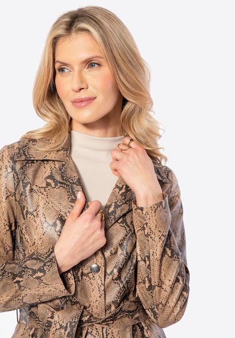 Wittchen Dames Animal Print Leren Jas Beige Natuurlijk Leer - Image 6