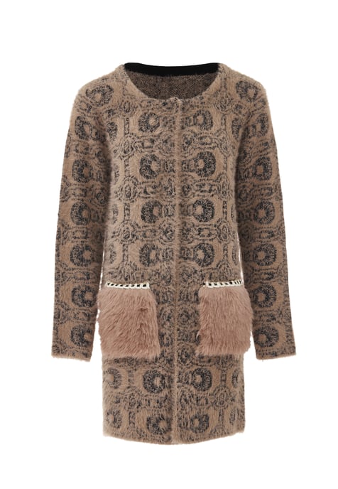 Faina Vest Dames Donker roze zwart - Image 1