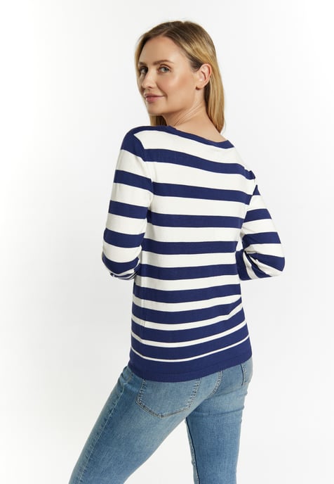usha Vest Dames marine wol wit - Image 4