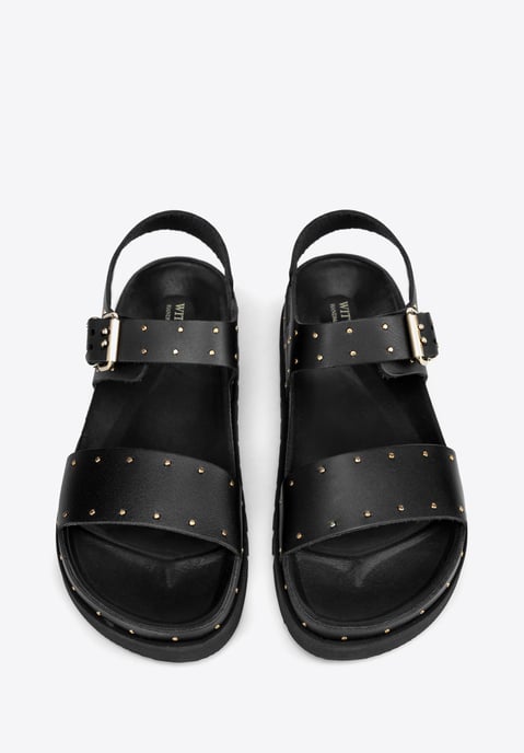 Wittchen Dames Leren Sandalen met Klinknagels Zwart Natuurlijk Leer - Image 3