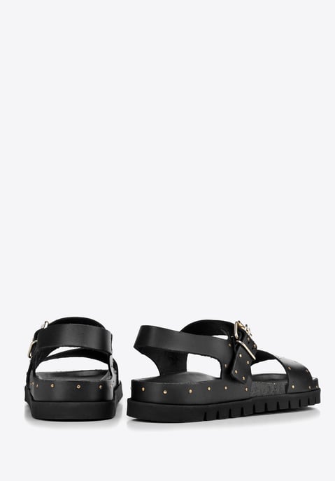 Wittchen Dames Leren Sandalen met Klinknagels Zwart Natuurlijk Leer - Image 4