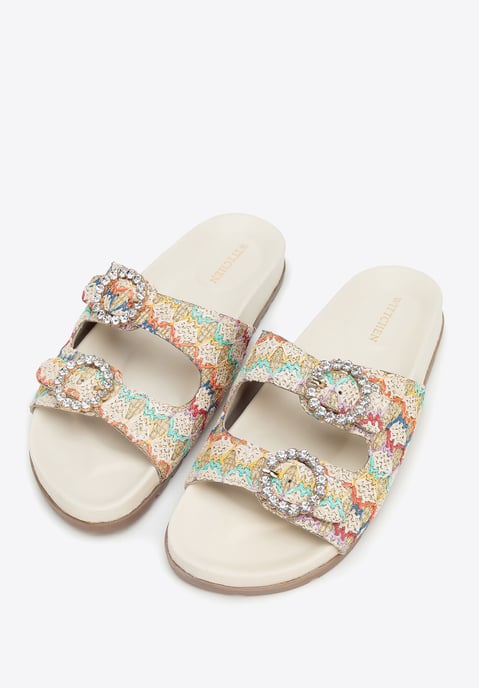 Wittchen Dames Faux Raffia Pantoffels Multicolor Synthetisch Materiaal - Image 3