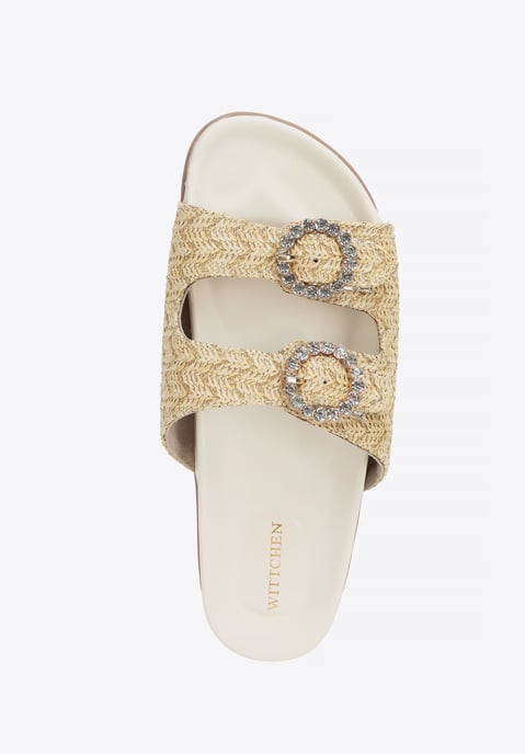 Wittchen Dames Faux Raffia Slides Beige, Beige Synthetisch Materiaal - Image 6