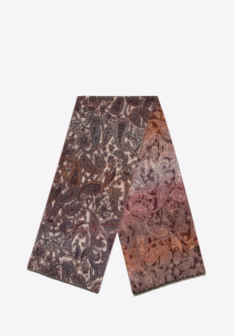 Wittchen Dames Sjaal met Oosters motief, bruin en beige - Image 1