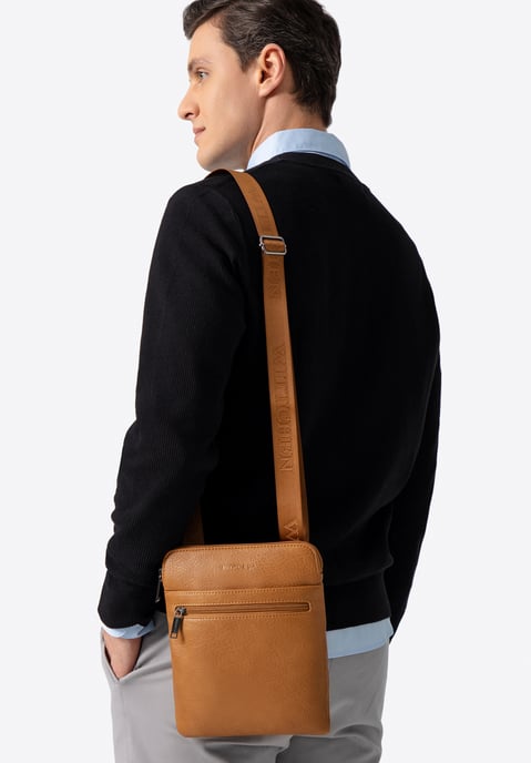 Wittchen Heren Kleine Messenger Bag in Imitatieleer Bruin - Image 2