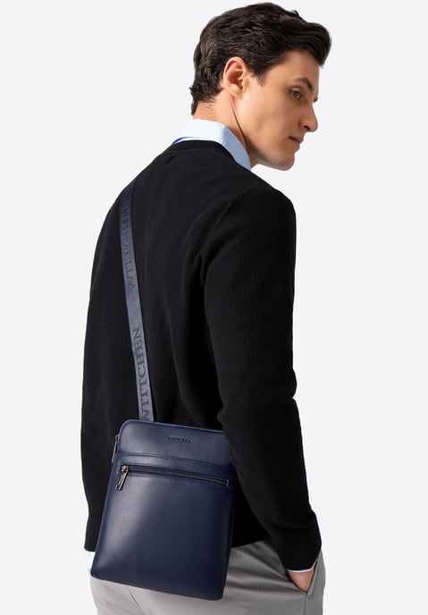 Wittchen Heren Messenger Bag in Imitatieleer Marineblauw, Eco-leer - Image 1