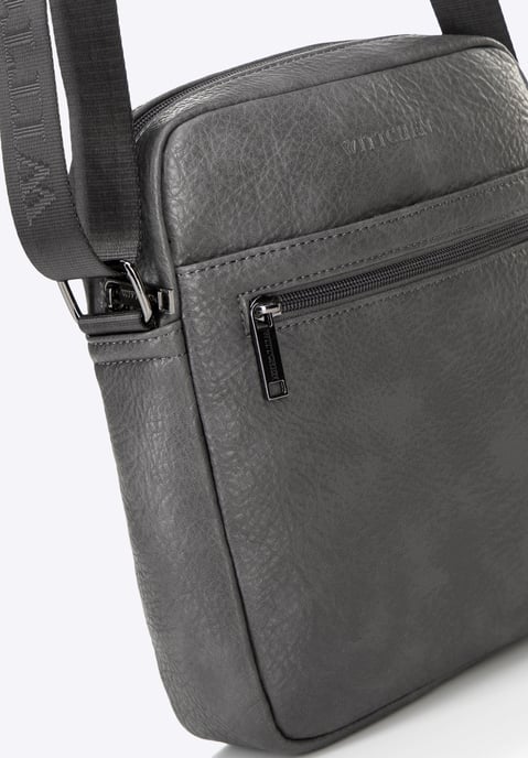 Wittchen Heren Imitatieleren Messenger Bag met Verstelbare Band, Grijs, Eco-leer - Image 3