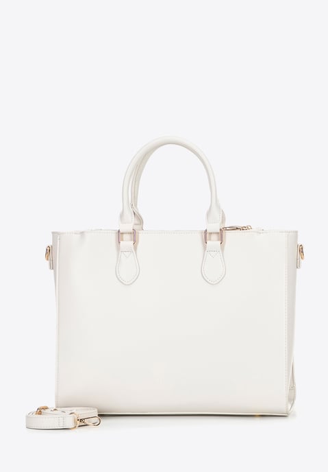 Wittchen Dames 14, 5" Laptoptas, Imitatieleer, Crème, Eco-leer - Image 2