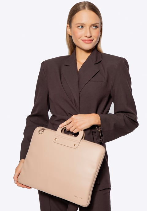 Wittchen Dames 15" Laptoptas in Imitatieleer, Beige, Eco-leer - Image 2
