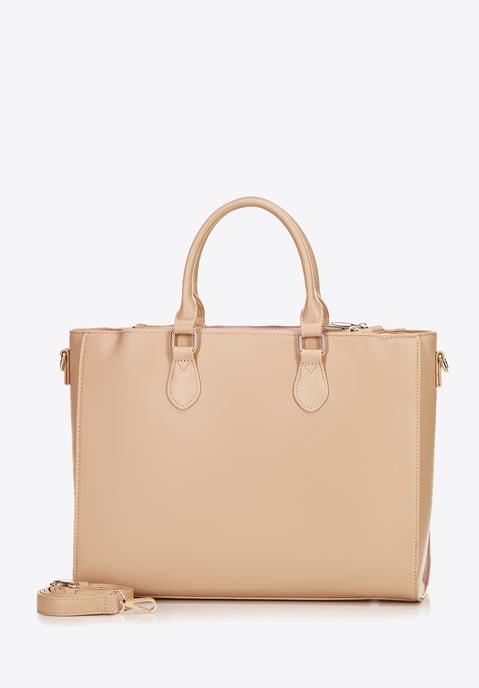 Wittchen Dames 14, 5" Laptoptas, Imitatieleer, Beige, Eco-leer - Image 3