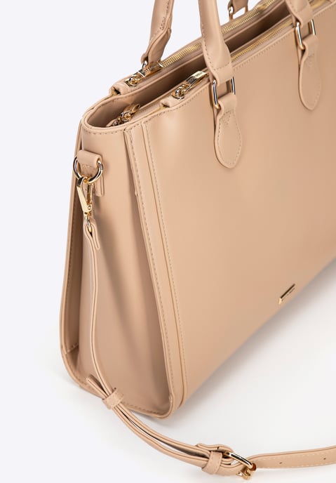 Wittchen Dames 14, 5" Laptoptas, Imitatieleer, Beige, Eco-leer - Image 5