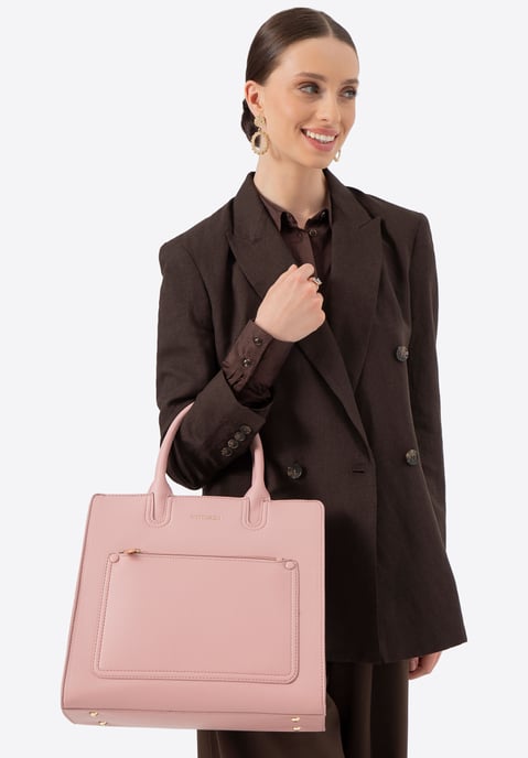 Wittchen Dames 13" Laptoptas in Imitatieleer Roze - Image 1