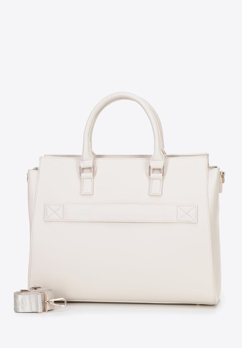 Wittchen Dames 17" Laptoptas in Imitatieleer Off-White Eco-Leer - Image 2