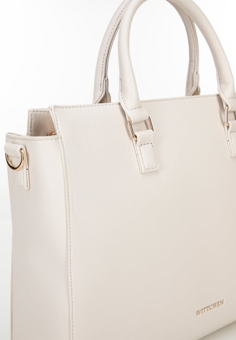 Wittchen Dames 17" Laptoptas in Imitatieleer Off-White Eco-Leer - Image 4