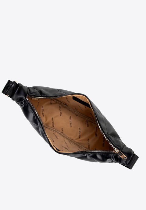 Wittchen Dames crossbody tas met geometrische stiksels, zwart en goud, eco-leer - Image 3