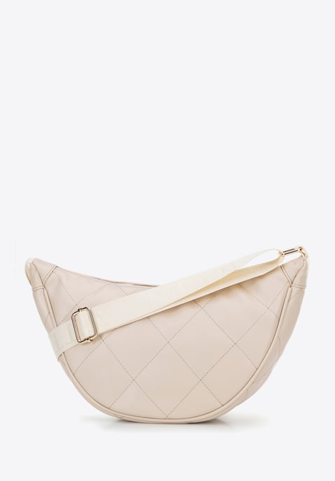 Wittchen Dames crossbody tas met geometrische stiksels, crème en goud, eco-leer - Image 2