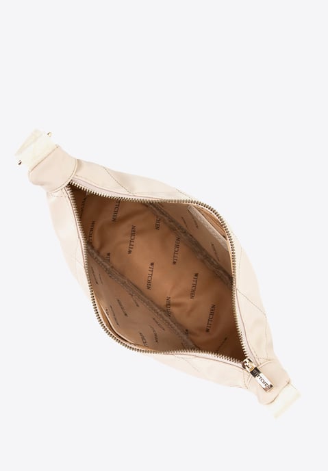 Wittchen Dames crossbody tas met geometrische stiksels, crème en goud, eco-leer - Image 3