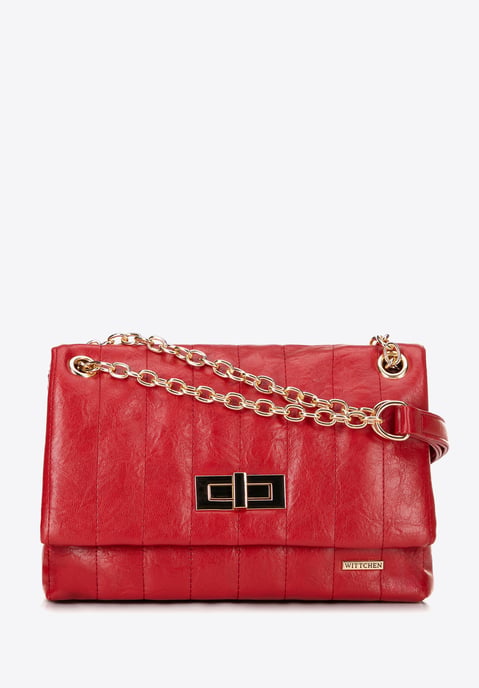 Wittchen Dames eco-leren schoudertas, twee compartimenten, klein, rood - Image 2