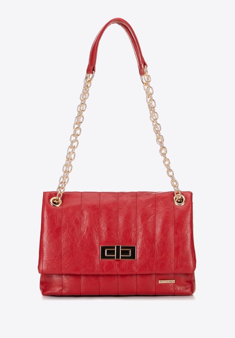 Wittchen Dames eco-leren schoudertas, twee compartimenten, klein, rood - Image 3
