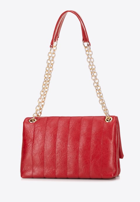 Wittchen Dames eco-leren schoudertas, twee compartimenten, klein, rood - Image 4
