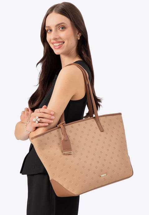 Wittchen Dames grote imitatieleren shopper tas beige eco-leer - Image 1