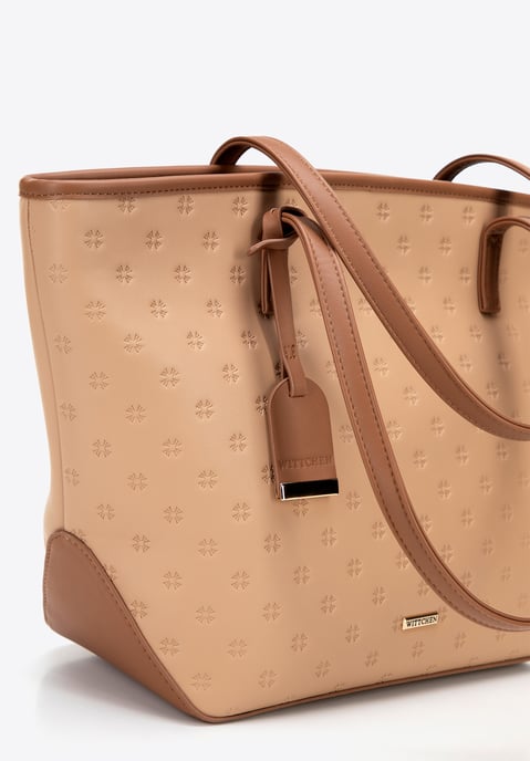Wittchen Dames grote imitatieleren shopper tas beige eco-leer - Image 5