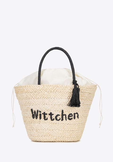 Wittchen Vrouw Geweven Mand met Logo Beige en Zwart Beige en Zwart Maïskolf - Image 2