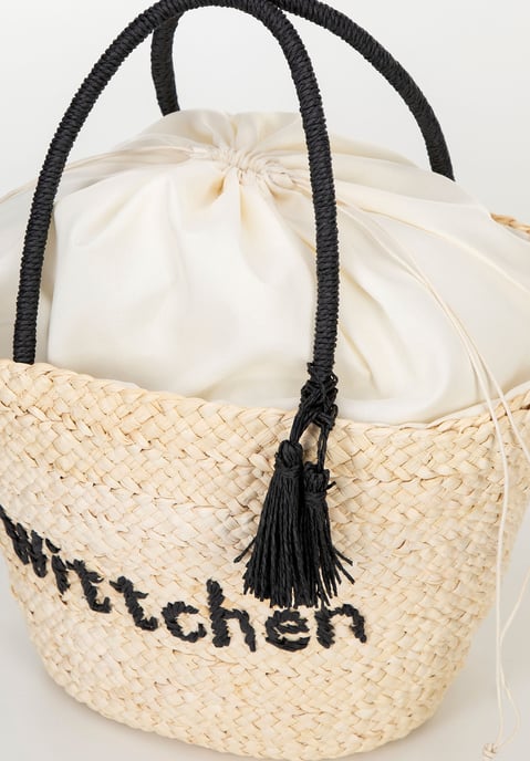 Wittchen Vrouw Geweven Mand met Logo Beige en Zwart Beige en Zwart Maïskolf - Image 6