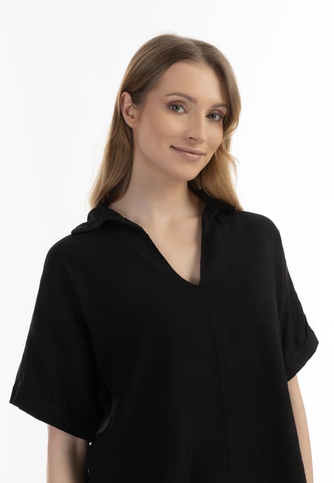 usha Blouse shirt Dames zwart - Image 5