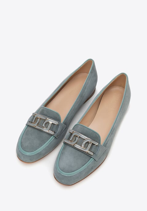 Wittchen Dames Leren Platte Mocassins Blauw Natuurlijk Leer - Image 2