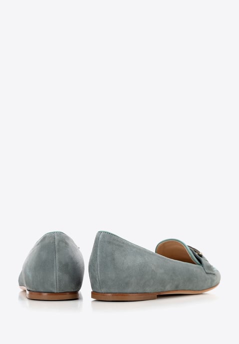 Wittchen Dames Leren Platte Mocassins Blauw Natuurlijk Leer - Image 4