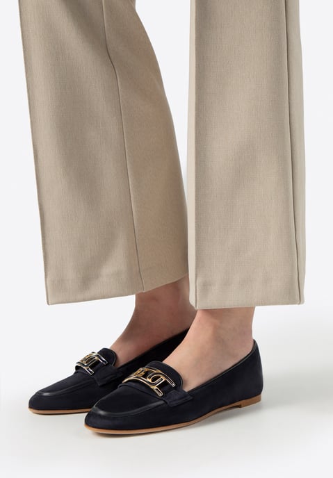 Wittchen Dames Leren Platte Loafers Marineblauw Natuurlijk Leer - Image 1