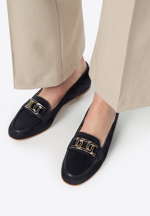 Wittchen Dames Leren Platte Loafers Marineblauw Natuurlijk Leer - Image 2