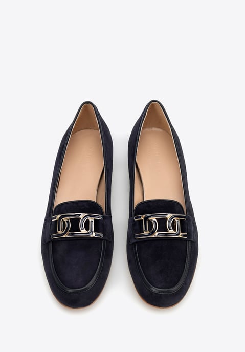 Wittchen Dames Leren Platte Loafers Marineblauw Natuurlijk Leer - Image 4