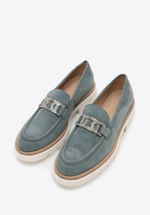 Wittchen Dames mocassins van echt leer met gesp, blauw - Image 2
