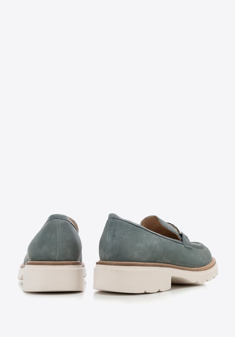 Wittchen Dames mocassins van echt leer met gesp, blauw - Image 4