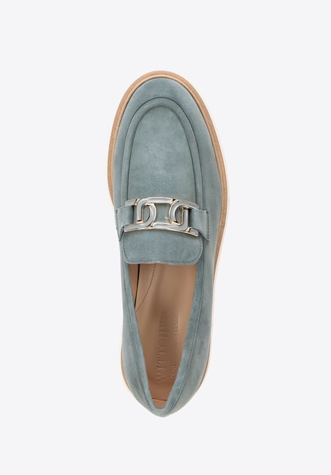 Wittchen Dames mocassins van echt leer met gesp, blauw - Image 5