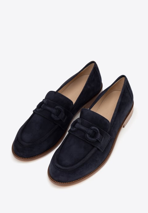 Wittchen Dames mocassins van echt leer met subtiele gesp, marineblauw - Image 2
