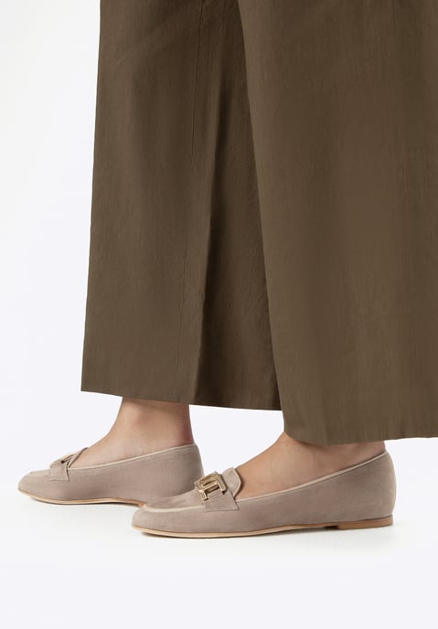 Wittchen Dames Leren Platte Loafers Beige Natuurlijk Leer - Image 2