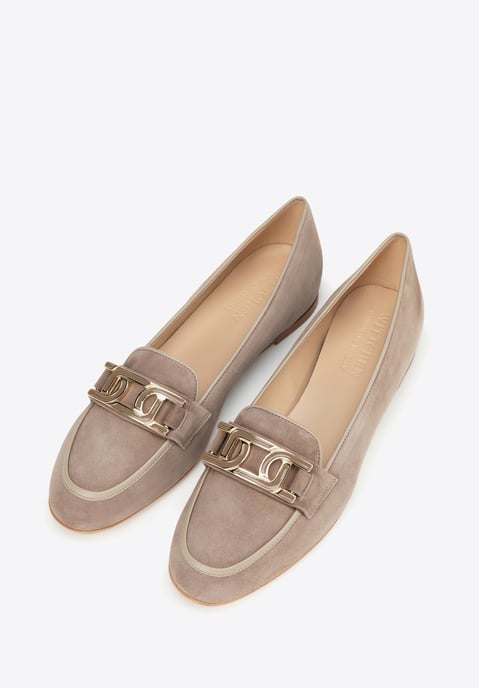 Wittchen Dames Leren Platte Loafers Beige Natuurlijk Leer - Image 3
