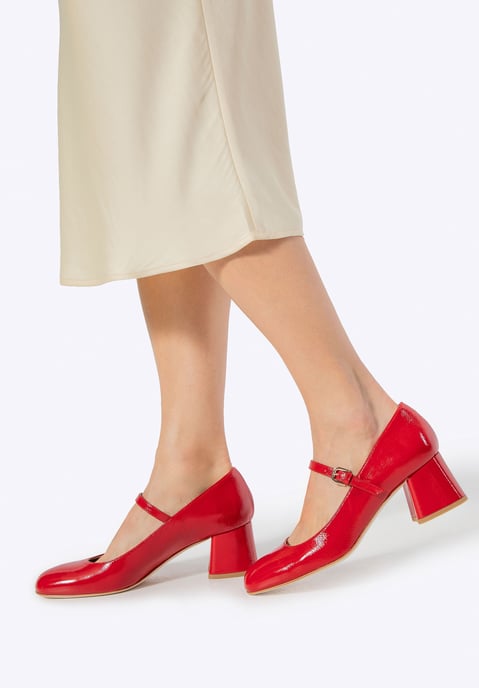 Wittchen Dames rode leren pumps met bandje - Image 1